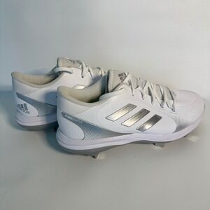 Adidas PureHustle 2‎ Softball Cleats Mens Size 10.5  White Silver Metal